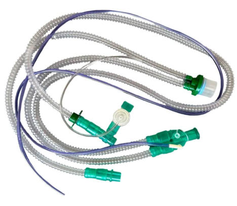 Двухпатрубочный детский контур Covidien 5093900 представляет собой гладкоствольный дыхательный контур из двух линий с 2-х ходовым клапаном выдоха